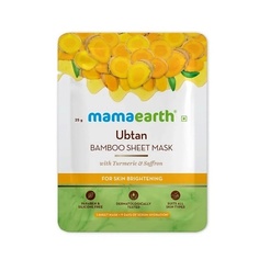 MAMAEARTH Тканевая маска Убтан на бамбуковой основе с куркумой и шафраном для сияния кожи