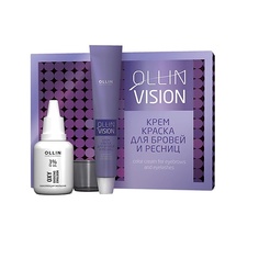 Краски для волос OLLIN PROFESSIONAL Крем-краска для бровей и ресниц (в наборе) OLLIN VISION SET graphite (графит)