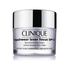 Уход за лицом CLINIQUE Дневной разглаживающий крем с SPF 15 Repairwear Laser Focus для сухой и комбинированной кожи, склонной к сухости