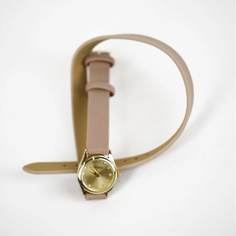 Модные аксессуары TWINKLE Наручные часы с японским механизмом beige+gold doublebelt