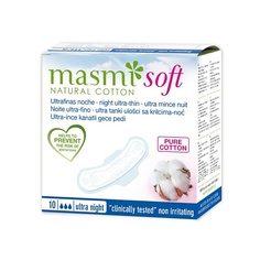 MASMI Натуральные ультратонкие ночные гигиенические прокладки Masmi