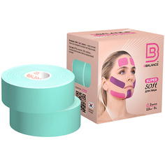 Тейпы для лица BBALANCE Кинезио тейп для лица Super Soft Tape для чувствительной кожи 2,5 см х 5 м , мятный
