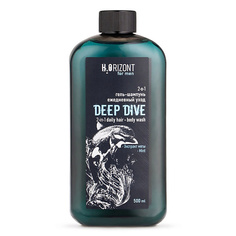 VILSEN Гель-шампунь ежедневный уход для волос и тела DEEP DIVE с экстрактом мяты "H2ORIZONT for men"