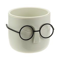 Кашпо пластик, 0.65 л, 11.5 см, со вставкой, белый ротанг, Idea, Стив, М 3079