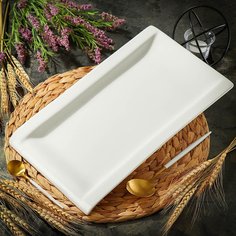 Блюдо керамика, прямоугольное, 37х37 см, белое, Daniks, Грейс, Y6-6003