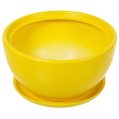 Горшок для цветов керамика, 2.5 л, 22х15 см, желтый, Камелия №2, 10 001 085