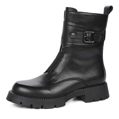 Ботинки Черные ботинки из кожи на молнии на подкладке из натуральной шерсти на тракторной подошве Respect