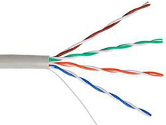 Кабель витая пара U/UTP 5e кат. 4 пары Netlan EC-UU004-5E-PVC-GY