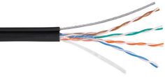 Кабель витая пара U/UTP 5e кат. 4 пары NIKOLAN NKL 4805B-BK