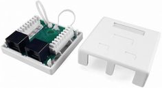 Розетка Hyperline SB1-2-8P8C-C5e-WH