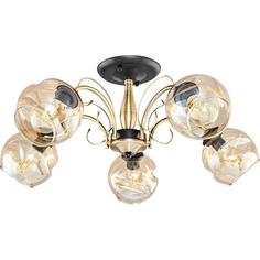 Люстра потолочная Альфа 5 ламп 40 м² цвет бронза/шампань Demarkt