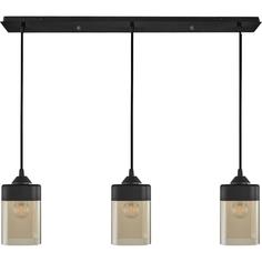 Светильник подвесной Vitaluce Катарина Трио, 3 лампы, 9 м², цвет черный