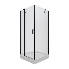 Душевой уголок Тритон Йота-Блек DK284 90х90, без г/м, поддон, стекло прозрачное, профиль черный Triton