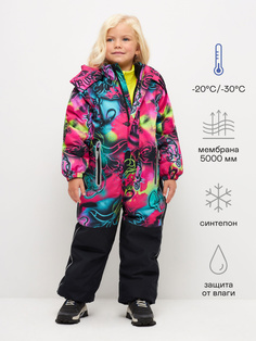 Зимний комбинезон с принтом Tom and Jerry для девочек (черный, 116) Sela