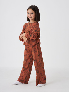 Пижама с принтом Tom and Jerry для девочек (коричневый, 134-140) Sela