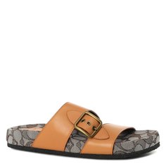 Женские шлепанцы COACH addison leather sandal