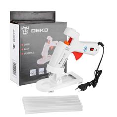 Термопистолет клеевой DEKO DKGG100 100Вт SET4 с подставкой + набор клеевых стержней (10 шт, 11 мм) ДЕКО