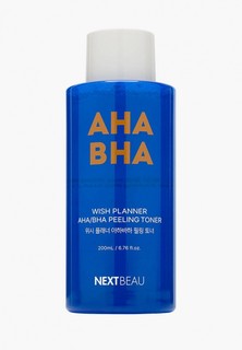 Тонер для лица Nextbeau Отшелушивающий с AHA/BHA кислотами для проблемной кожи, 200 мл