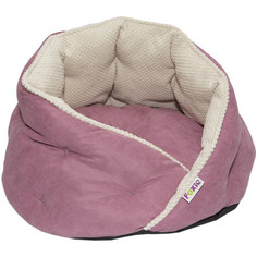 Лежак-лукошко для животных Foxie Color Real c двухсторонним матрасом темно-розовый 61х61х46 см