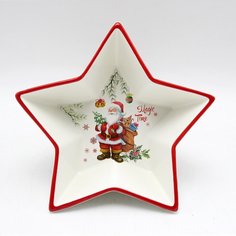 Блюдо доломит, сервировочное, звезда, белое, Magic time, Daniks