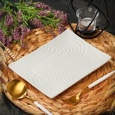 Блюдо керамика, прямоугольное, 21.5 см, белое, Грейс, Daniks, Y6-6005