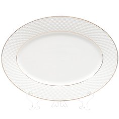 Блюдо керамика, овальное, 30 см, белое, Кембридж, Daniks, Y4-2736