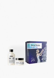 Набор для ухода за волосами LOreal Professionnel L'Oreal Serie Expert Metal Detox, для восстановления окрашенных волос, Шампунь 300 мл + Маска 250 мл