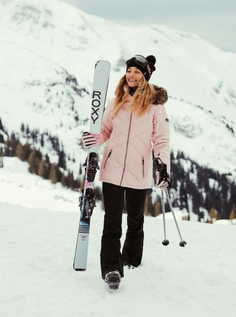 Женская Сноубордическая Куртка ROXY Quinn Silver Pink