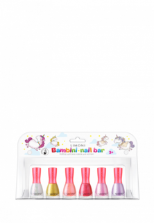 Набор лаков для ногтей Limoni BAMBINI Nail Bar set №22, на водной основе, тон 01-02-03-04-05-06, 6 шт. х 7 мл
