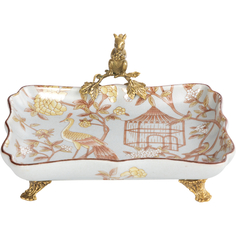 Блюдо Glasar с белочкой 23х19х11 см бежевое ГЛАСАР