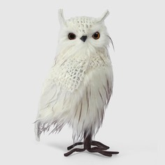 Сова James arts бело-золотая, 19х16х39 см