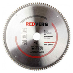 Полотна для дисковых пил диск пильный REDVERG по алюминию и пластику 255х30мм 100 зубьев