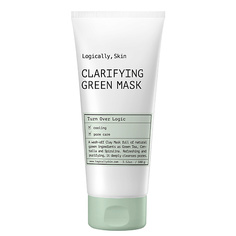 Уход за лицом LOGICALLY, SKIN Маска для лица очищающая смываемая с зеленой глиной Turn Over Logic