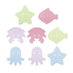 Коврик детский ROXY KIDS Антискользящие мини-коврики для ванны SEA ANIMALS SOFT COLORS