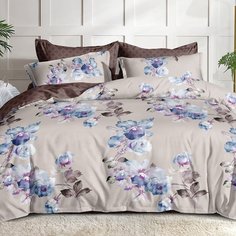 Постельное белье 2-спальное, простыня 175 х 214 см, 2 наволочки 70х70 см, пододеяльник 175 х 214 см, Адель, поплин, Сансара