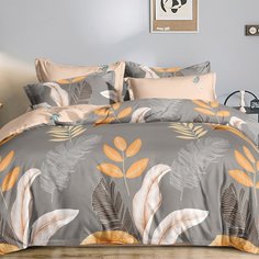 Постельное белье 2-спальное, простыня 175 х 214 см, 2 наволочки 70х70 см, пододеяльник 175 х 214 см, Адель, поплин, Осенняя пора