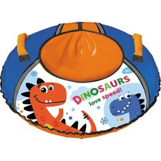 Санки-ватрушка Nika, 85 см, 90 кг, с буксировочным тросом, с ручками, с динозавриком, ТБ1КР-85/Д