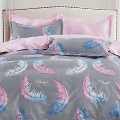 Постельное белье 1.5-спальное, простыня 150х220 см, 2 наволочки 70х70 см, пододеяльник 145х215 см, Cleo, сатин, коллекция Satin Lux, 15/645-SL