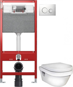 Комплект подвесной унитаз Gustavsberg Hygienic Flush 5G84HR01 + система инсталляции Tece 9300302 + 9240921