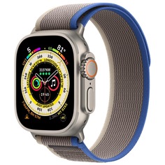 Смарт-часы Apple Watch Ultra 49 мм Titanium, S/M плетёный ремешок, синий/серый