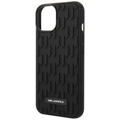 Чехол Karl Lagerfeld 3D Rubber Monogram для iPhone 14, чёрный