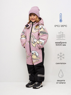 Демисезонный комбинезон с принтом Looney Tunes для девочек (розовый, 116) Sela