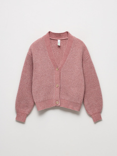 Вязаный кардиган для девочек (розовый, 134) Sela