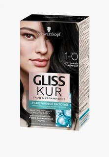 Краска для волос Gliss Kur Уход & Увлажнение, тон 1-0 Глубокий черный, 142,5 мл