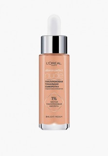 Тональная сыворотка LOreal Paris L'Oreal ALLIANCE PERFECT NUDE, Гиалуроновая, тон 3-4 Light Medium, 30 мл