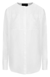 Однотонная шелковая блуза свободного кроя с круглым вырезом Roque