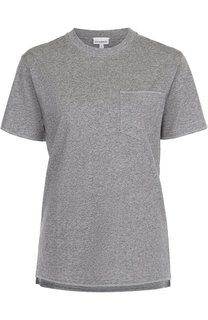 Хлопковая футболка с круглым вырезом и накладным карманом Aecawhite