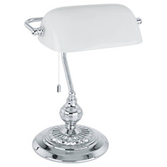 Настольные лампы для рабочего стола лампа настольная EGLO Banker 1х60Вт E27 стекло белый