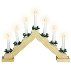 Горки рождественские светильник Горка 7 свечей 43х6х30см белый пластик Koopman