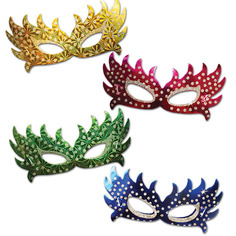 Маски карнавальные набор масок Ретро 4шт цветные Pinofino